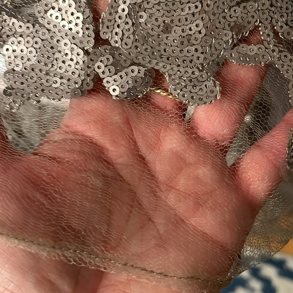 Vera Wang sequin silver cocktail dress size 14 - Picture 11 of 15